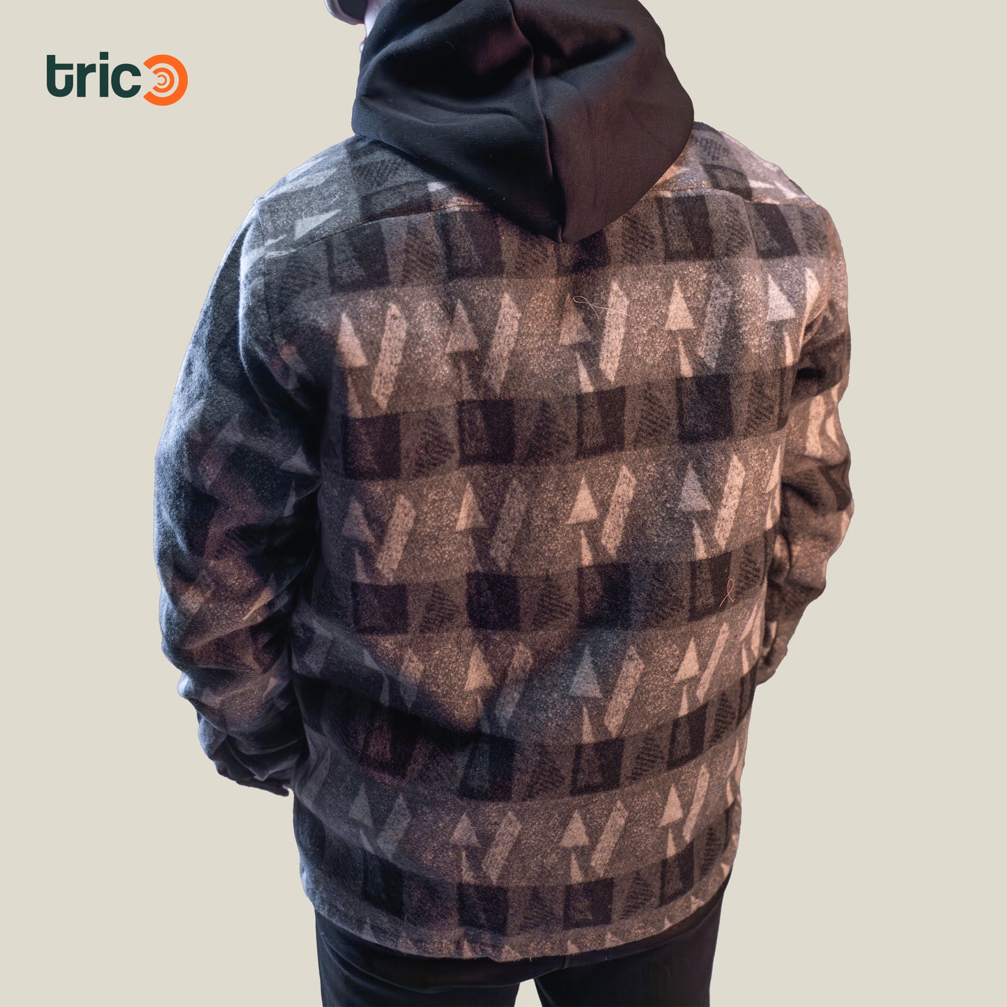 Wool Jacket - Black and Beige