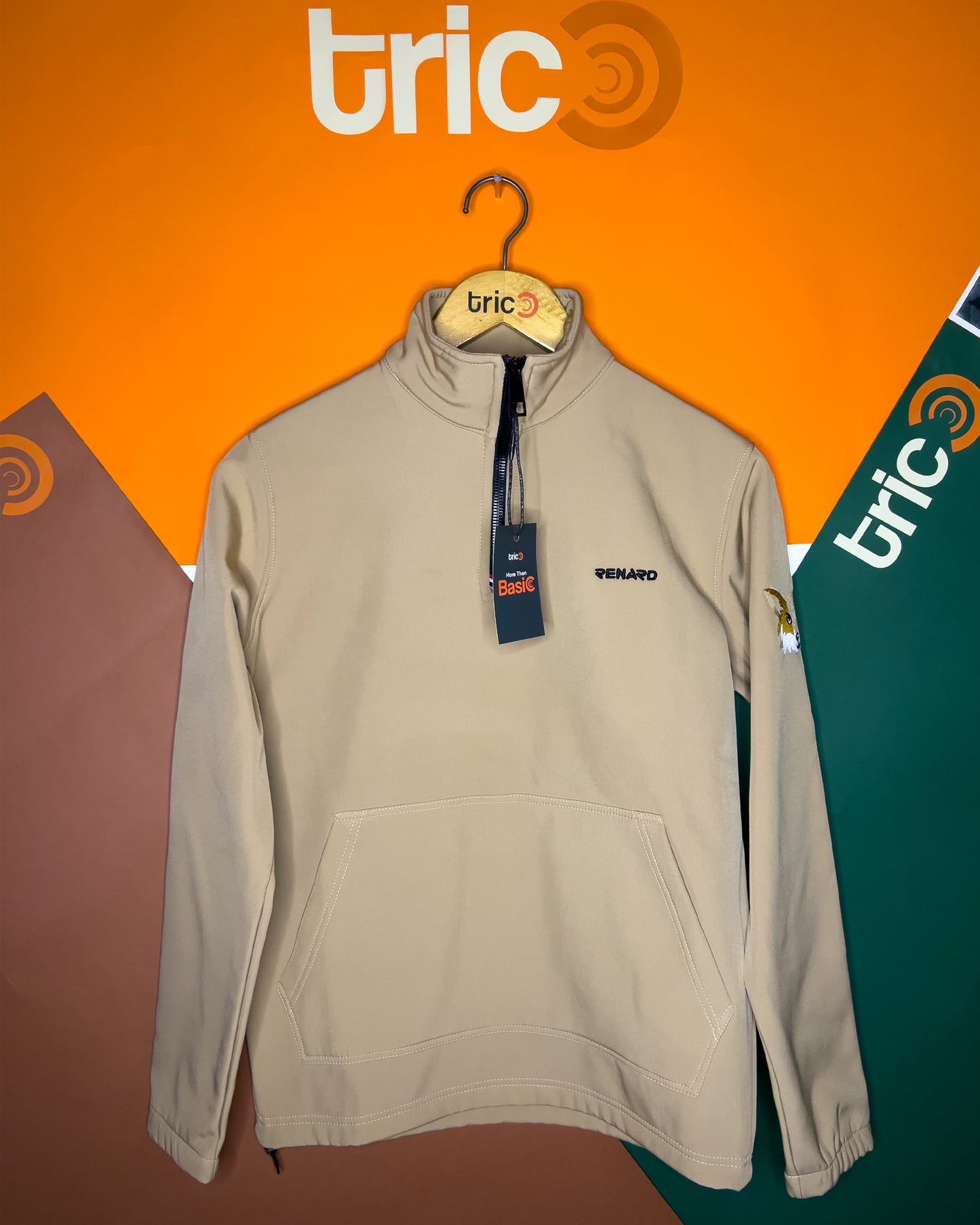 Waterproof Sweater Quarter Zipper - Beige