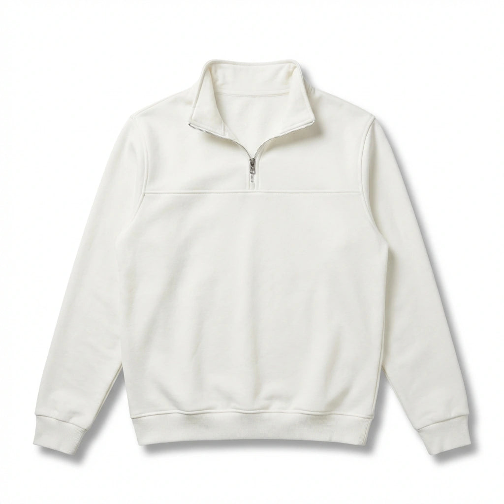 Sweater Half Zipper - White
