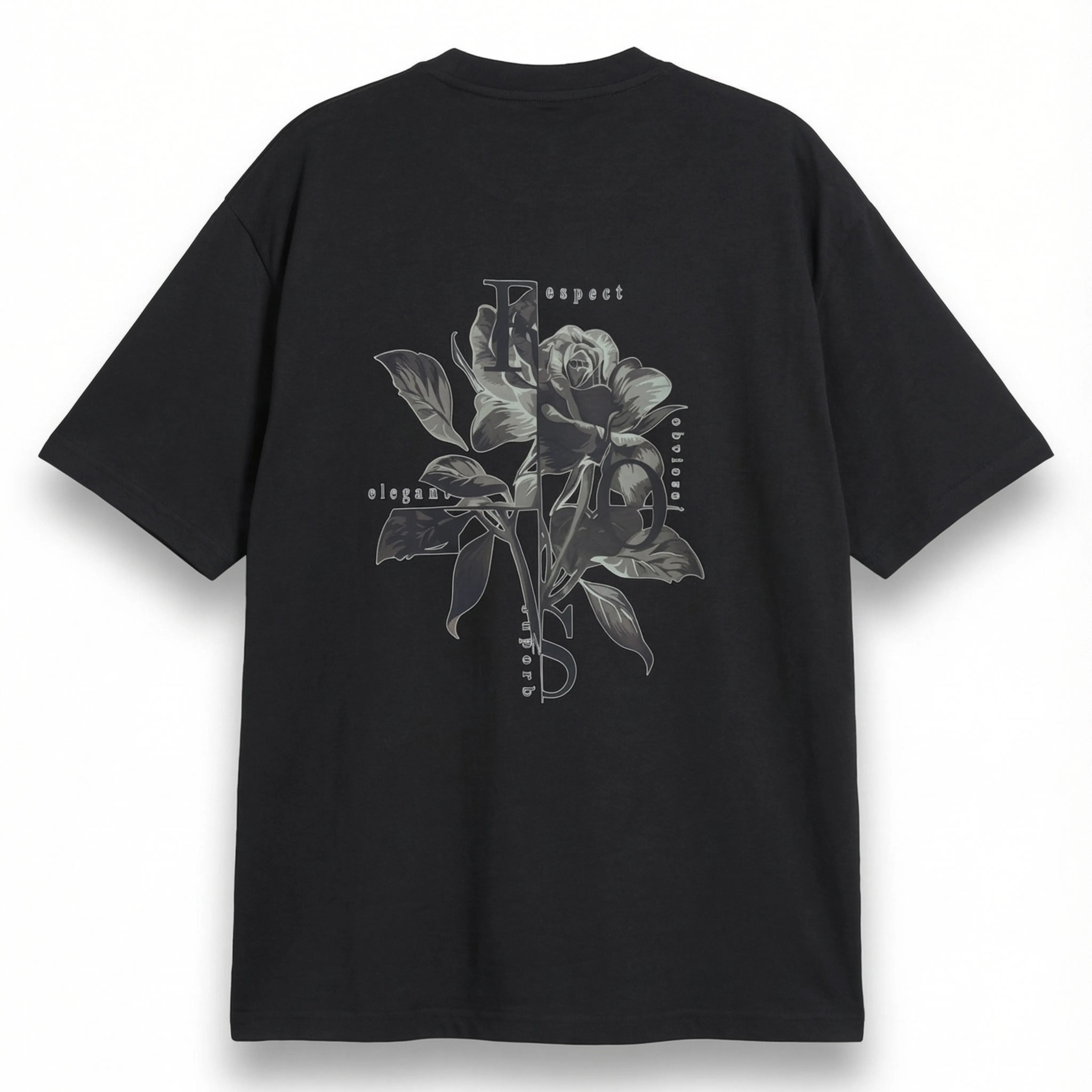 Rose - Oversize Printed Tee - Black