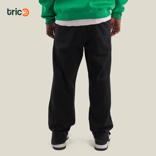 Wide Leg Sweatpants - Black