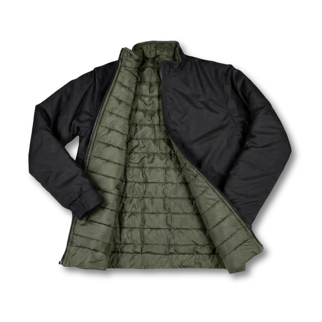 Double-Faced Waterproof Jacket - Pump Olive & Black