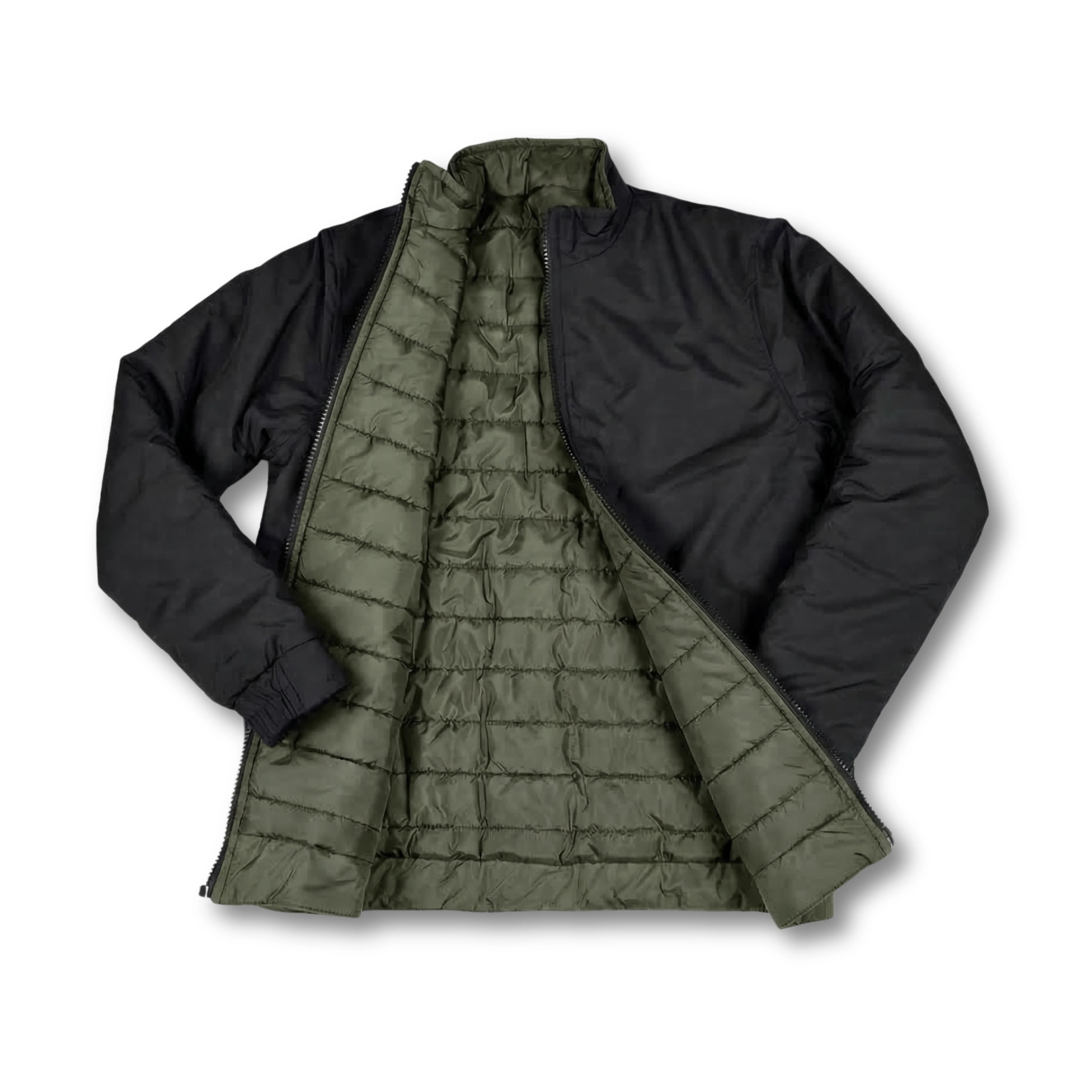 Double-Faced Waterproof Jacket - Pump Olive & Black