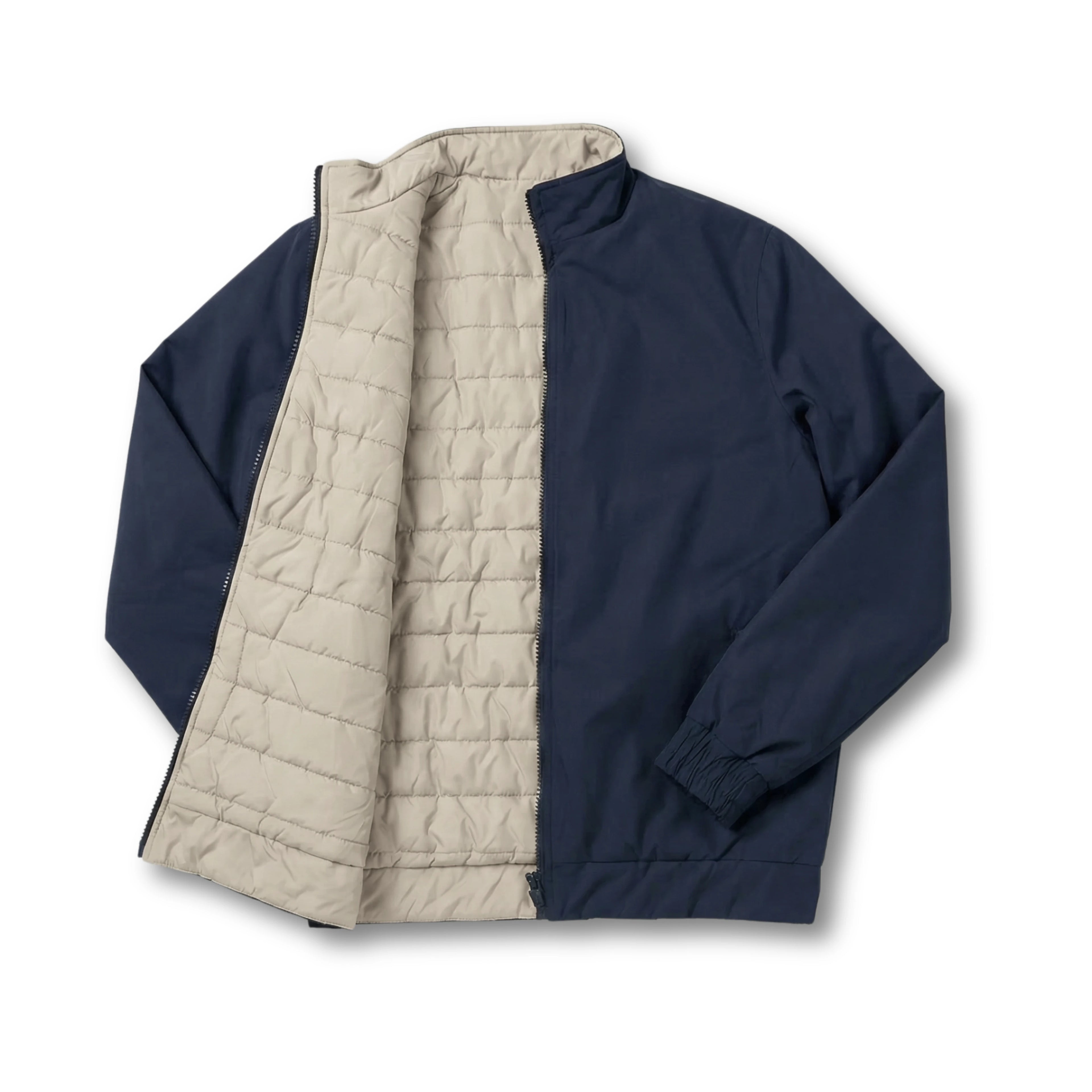 Double-Faced Waterproof Jacket - Pump Beige & Navy