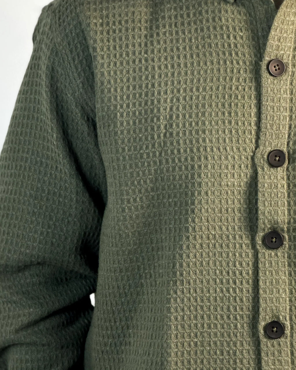 Relaxed Cotton Shirt - Olive Green.
