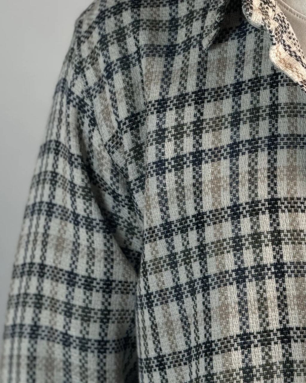 Relaxed Cotton Shirt - Black & Beige