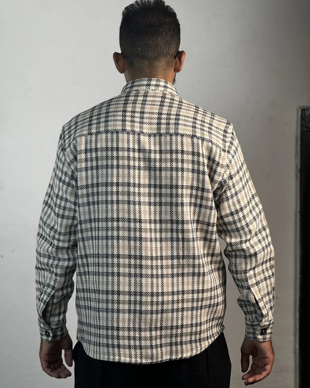 Relaxed Cotton Shirt - Black & Beige