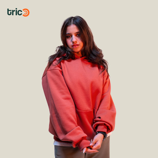 Oversize Hoodie - Brick Red.