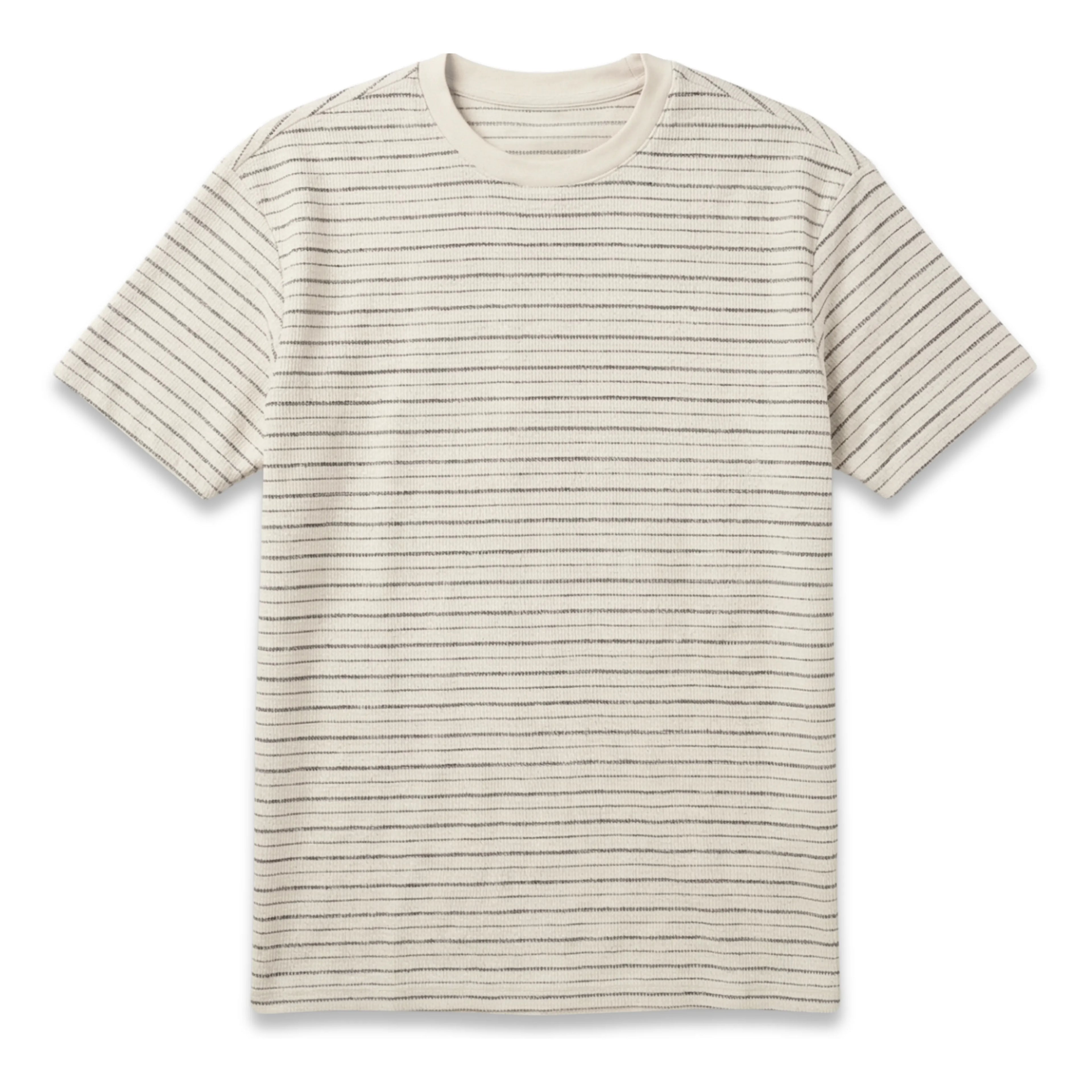 Beige Striped T-Shirt - Relaxed Fit.