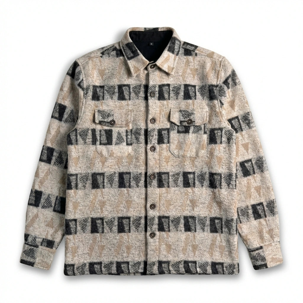 Wool Jacket - Black and Beige