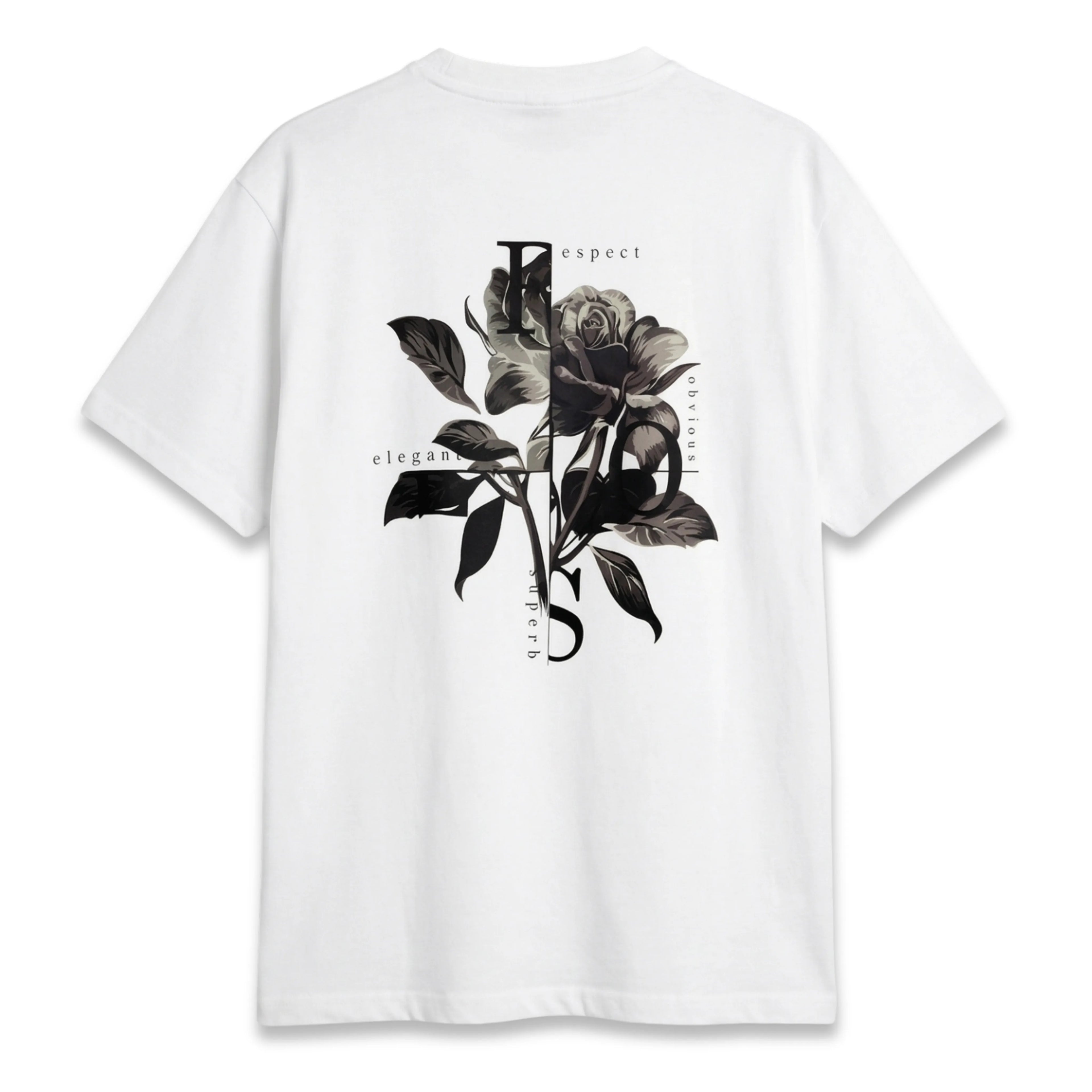 Rose - Oversize Printed Tee - White