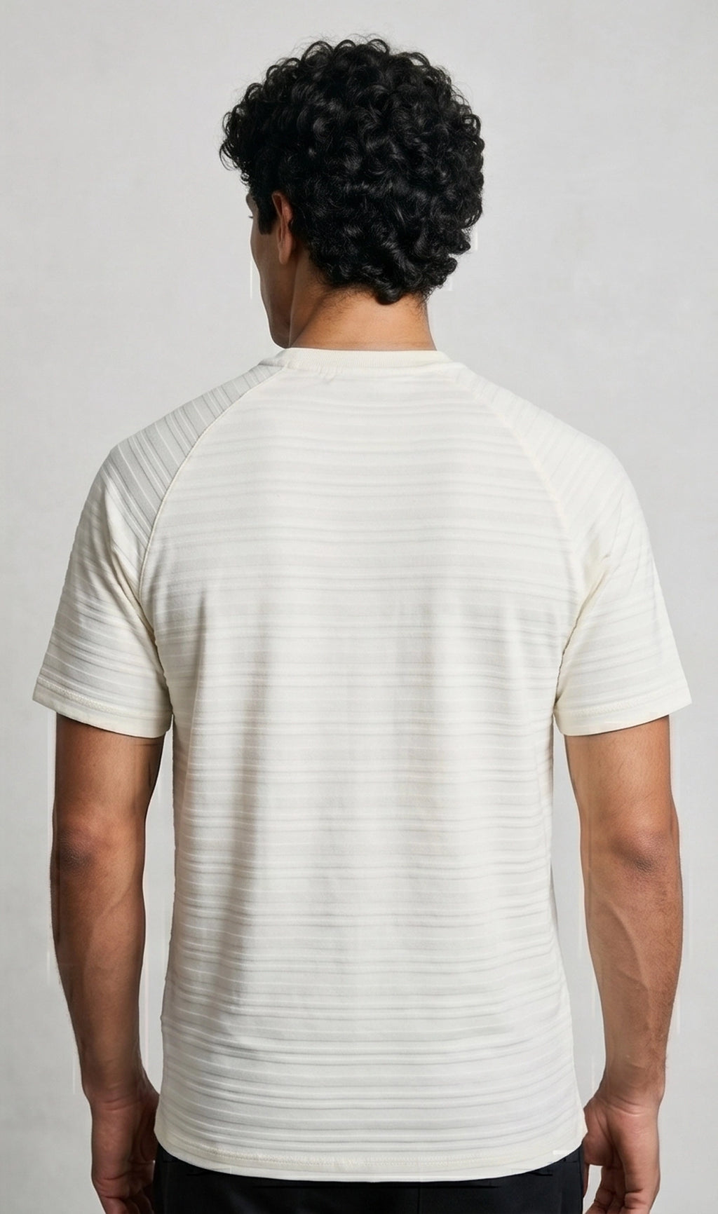 TriC Stripe Texture Tee - Off White