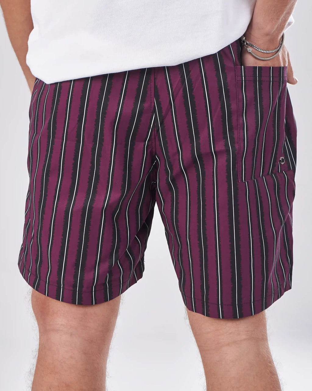 Swimshort – Plum Shadow Stripes