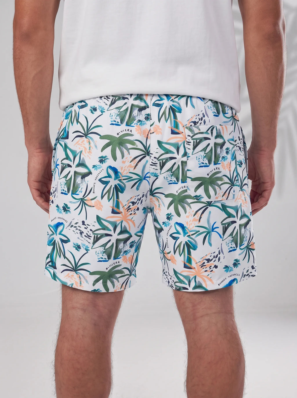 Swimshort – White Tropical Floral