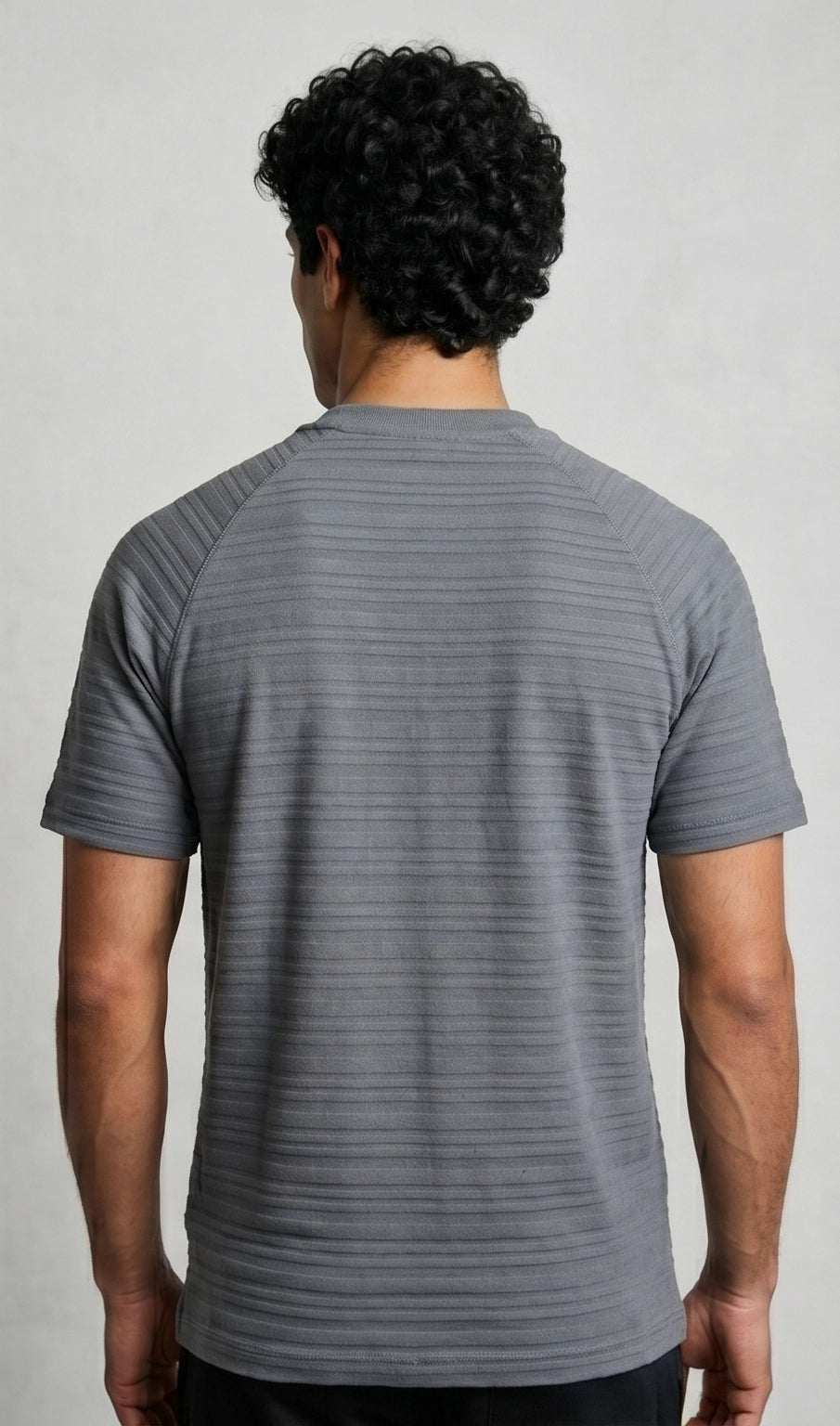 TriC Stripe Texture Tee - Grey
