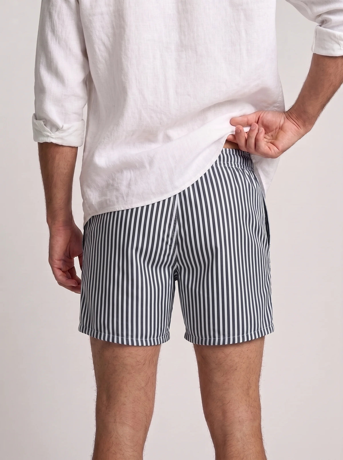 Swimshort – Black & White Reviera Stripes