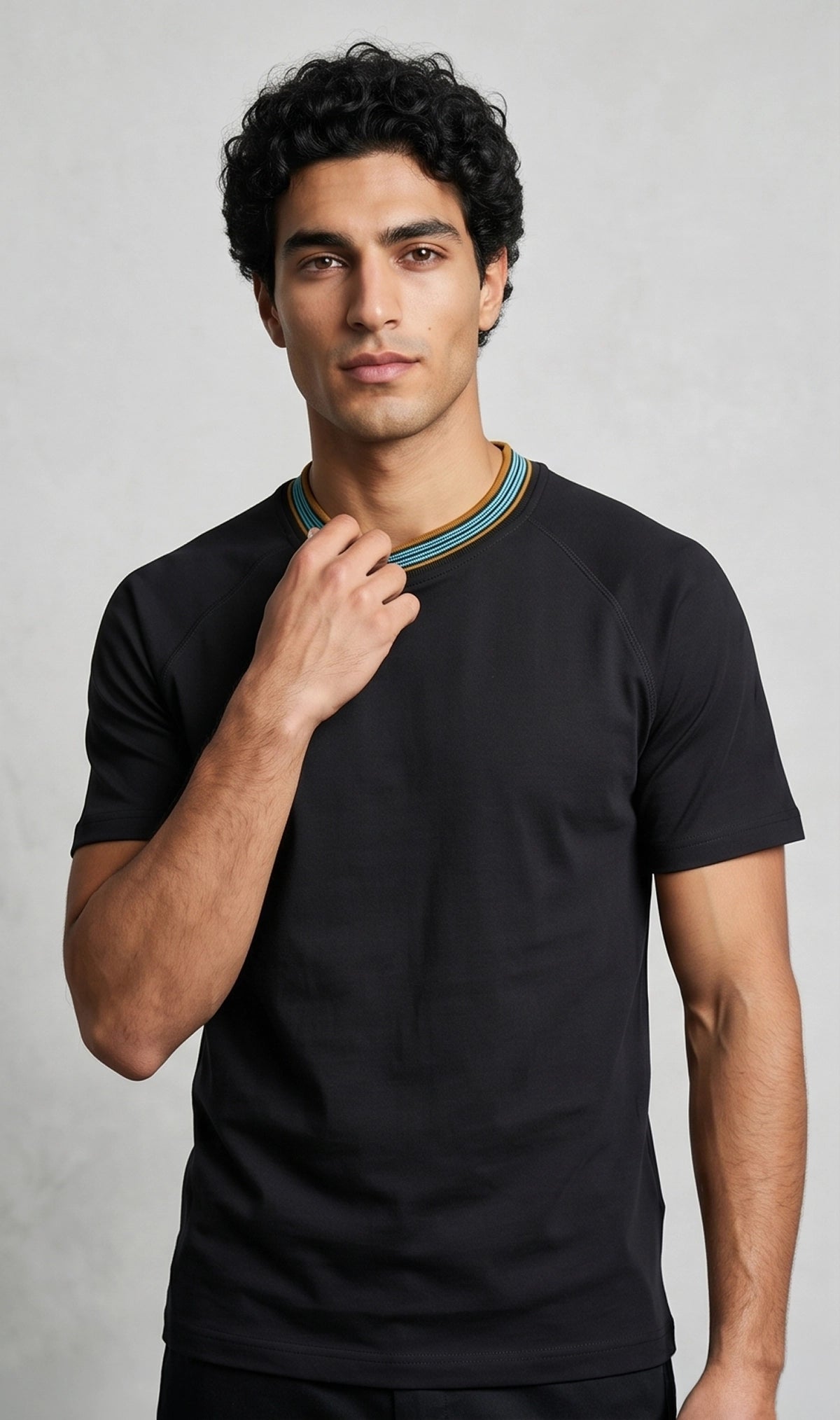 TriC Signature Rib Tee - Black