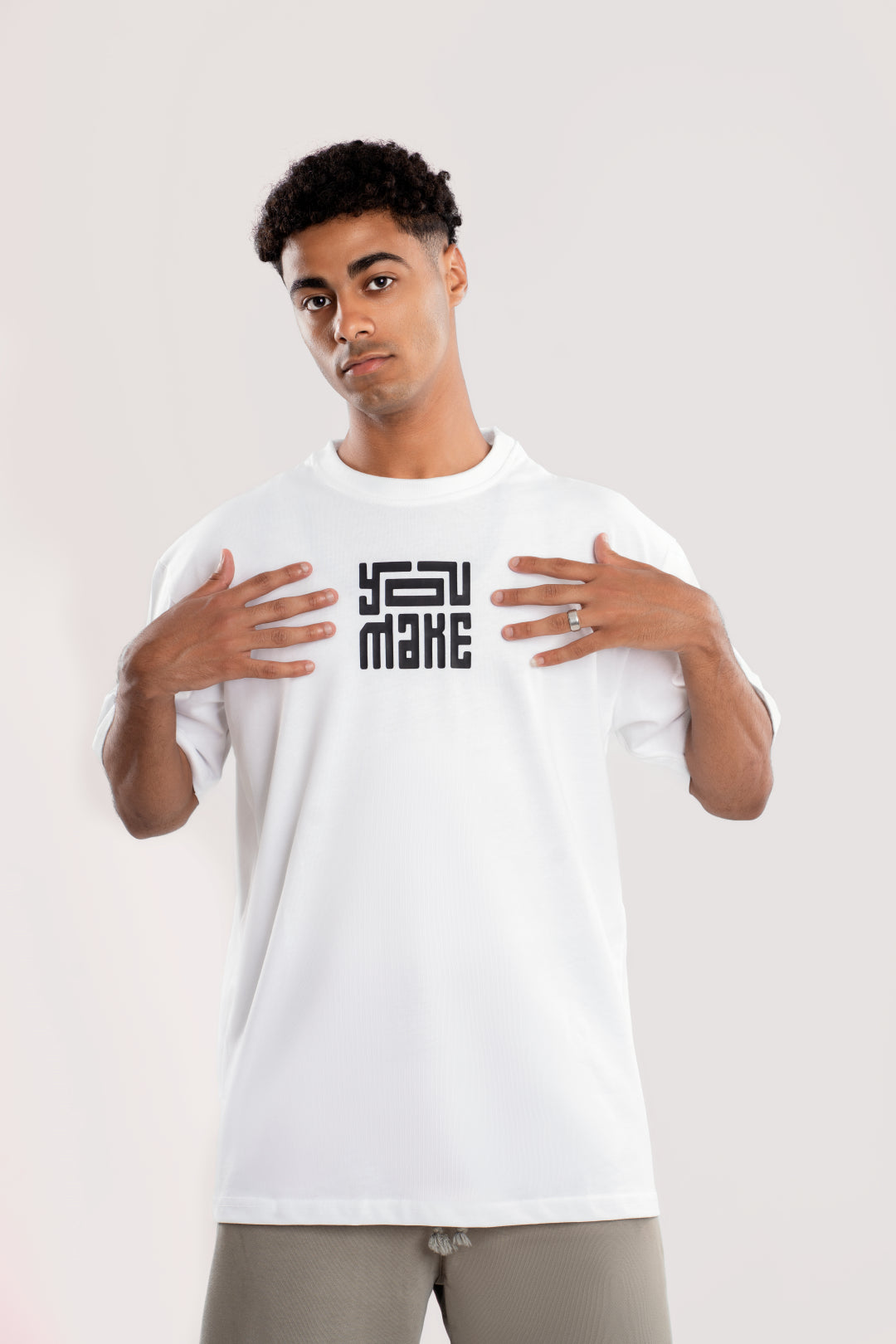 You Make - Oversize Printed Tee - White