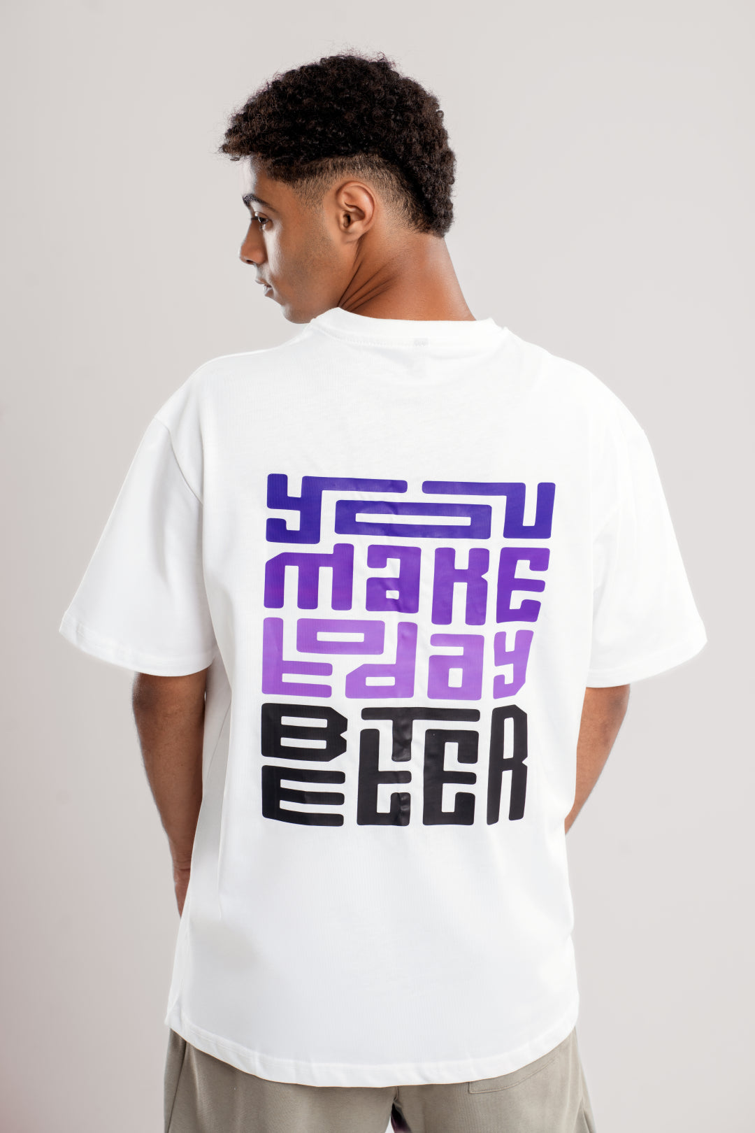 You Make - Oversize Printed Tee - White