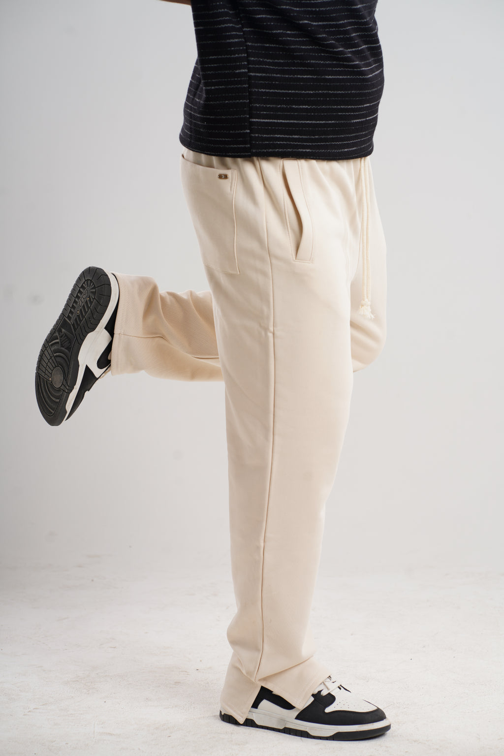 Wide Leg Sweatpants - Creamy