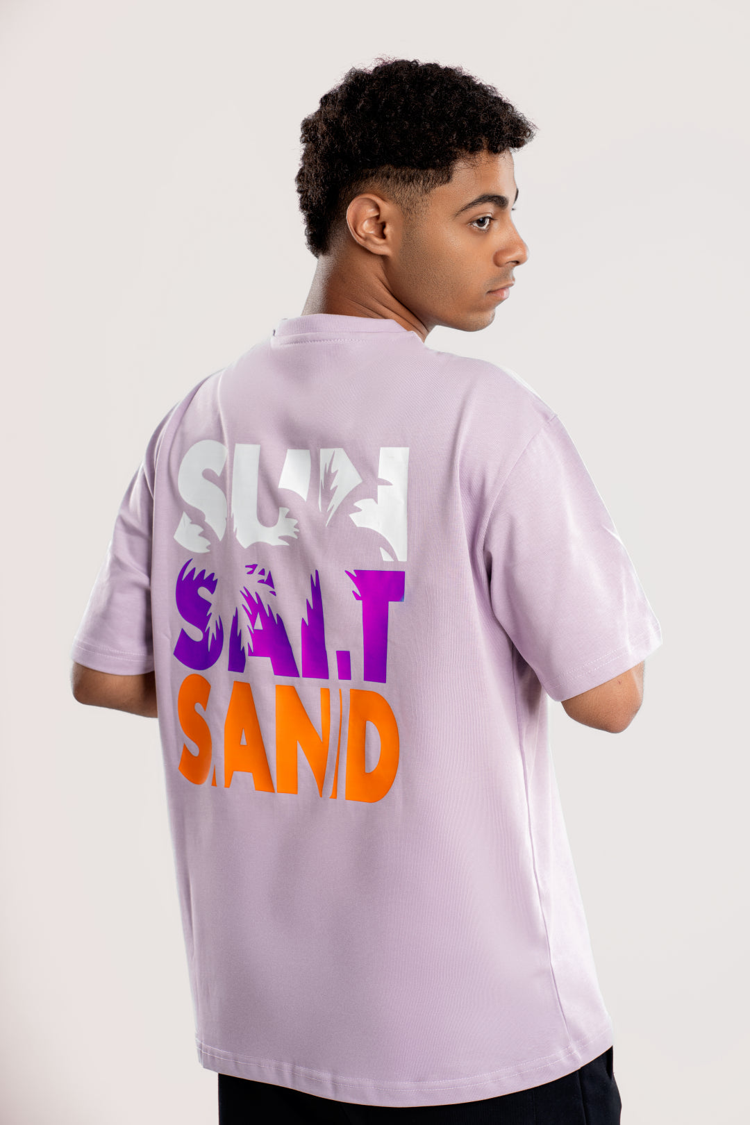 Sun - Oversize Printed Tee - Purple