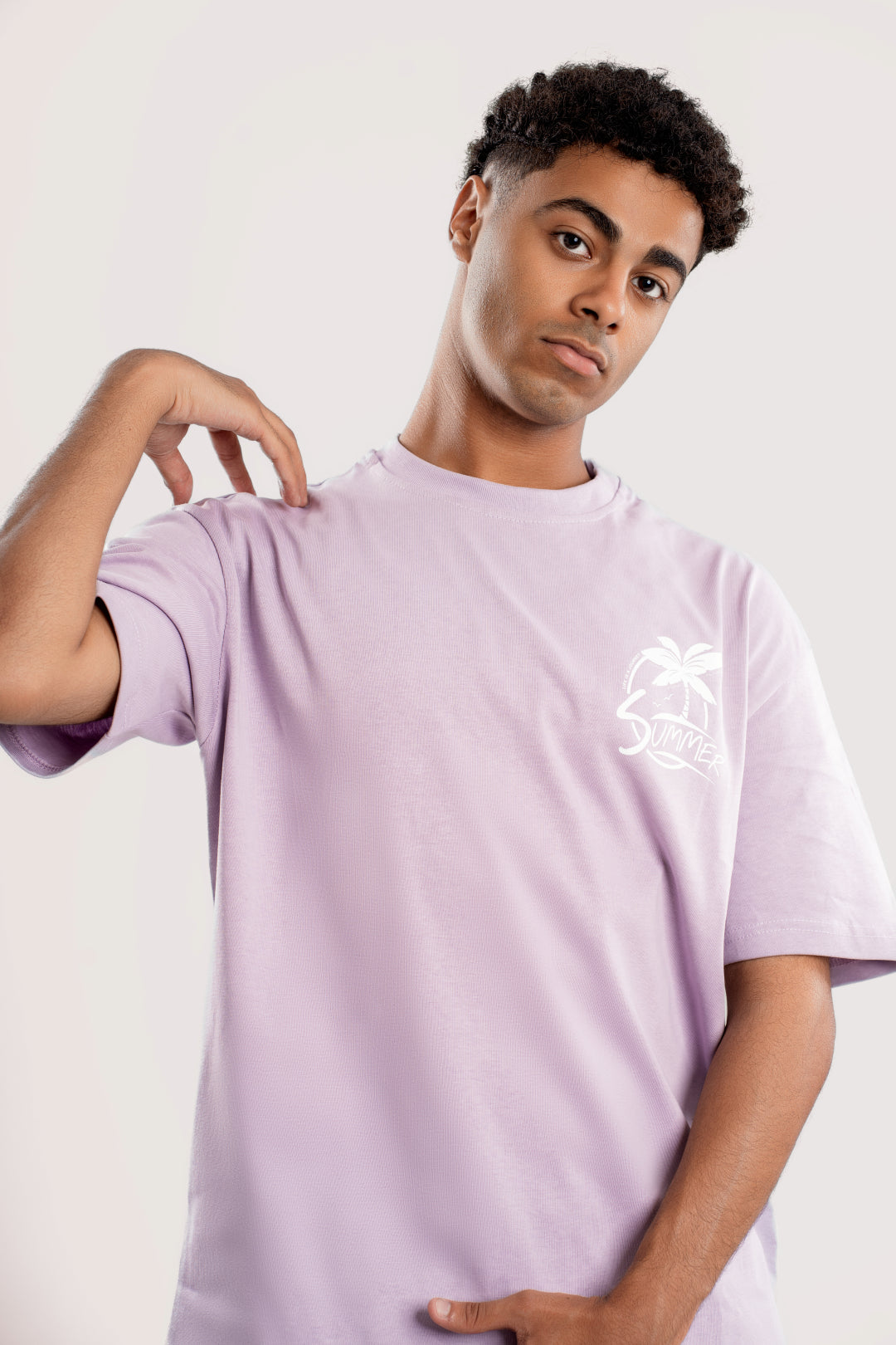 Sun - Oversize Printed Tee - Purple
