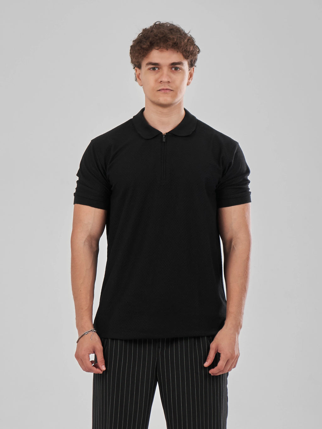 TriC Zip Polo - Black