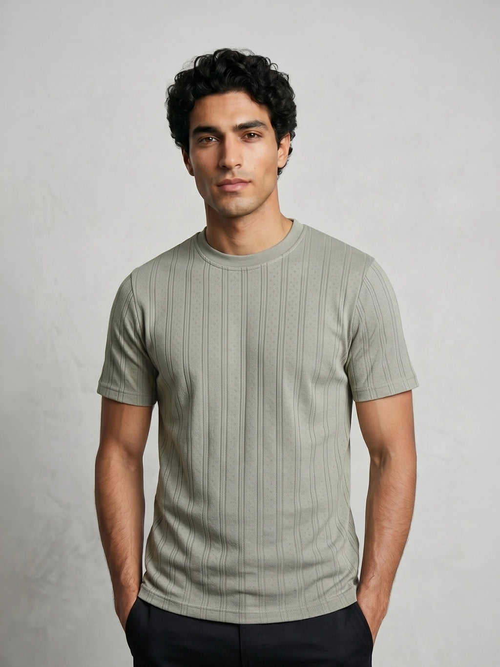 TriC Line Tee - Light Olive
