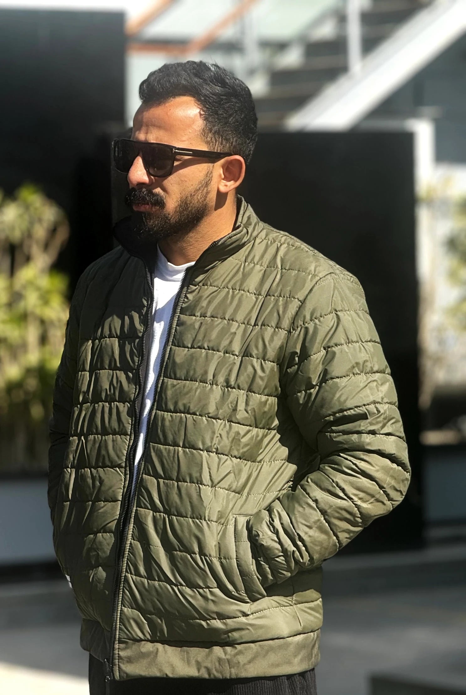 Double-Faced Waterproof Jacket - Pump Olive & Black
