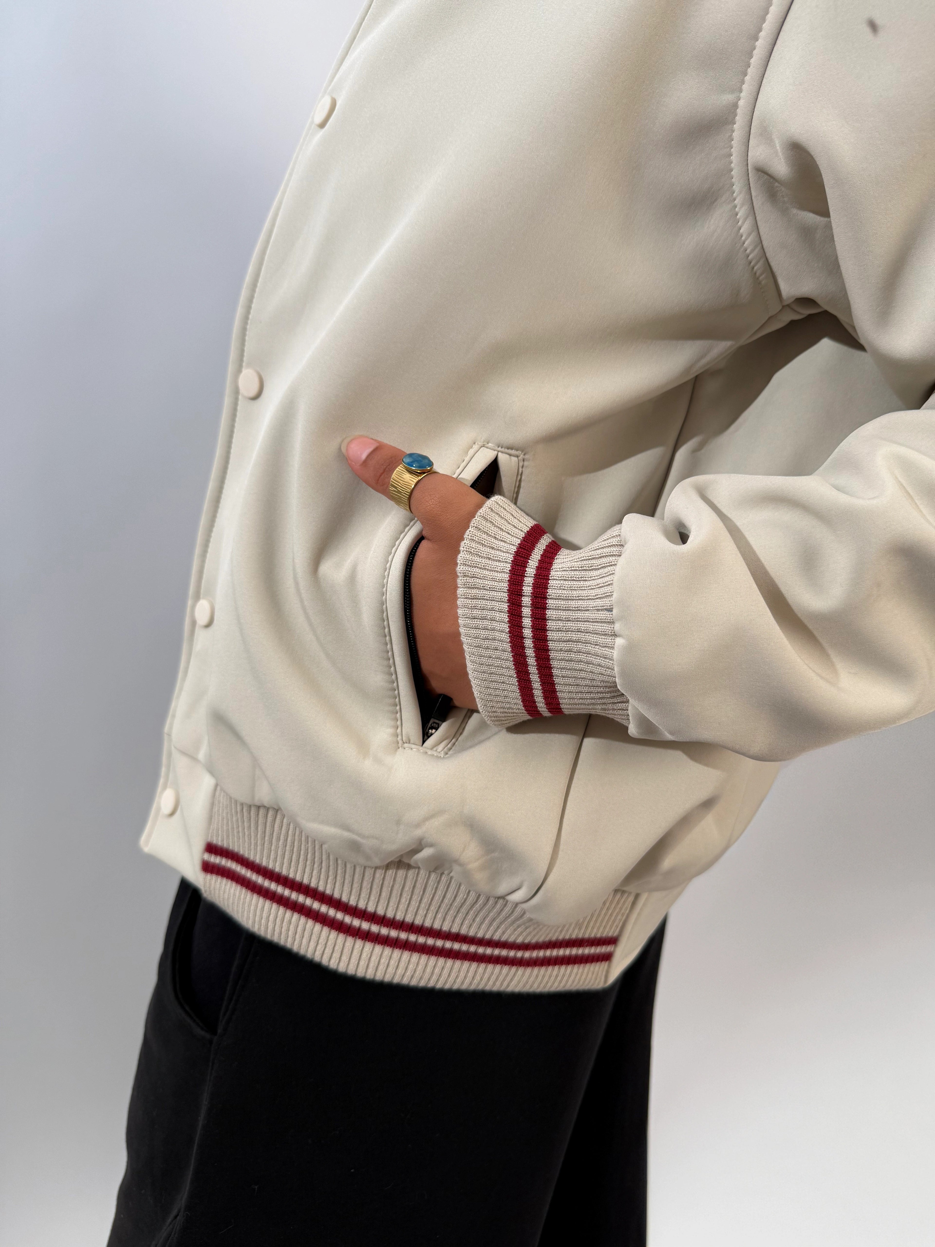 Baseball Jacket - Beige