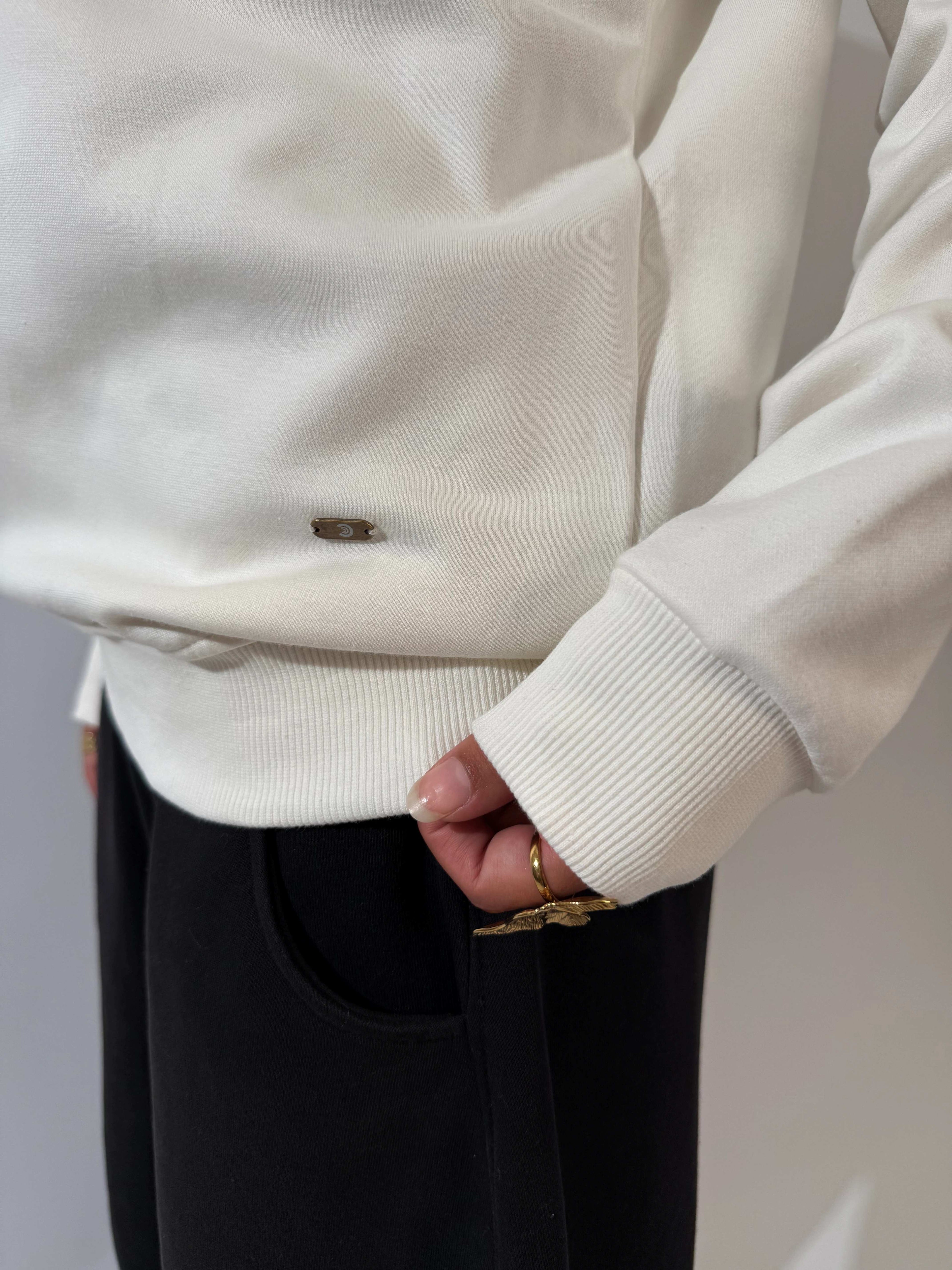 Sweater Half Zipper - White