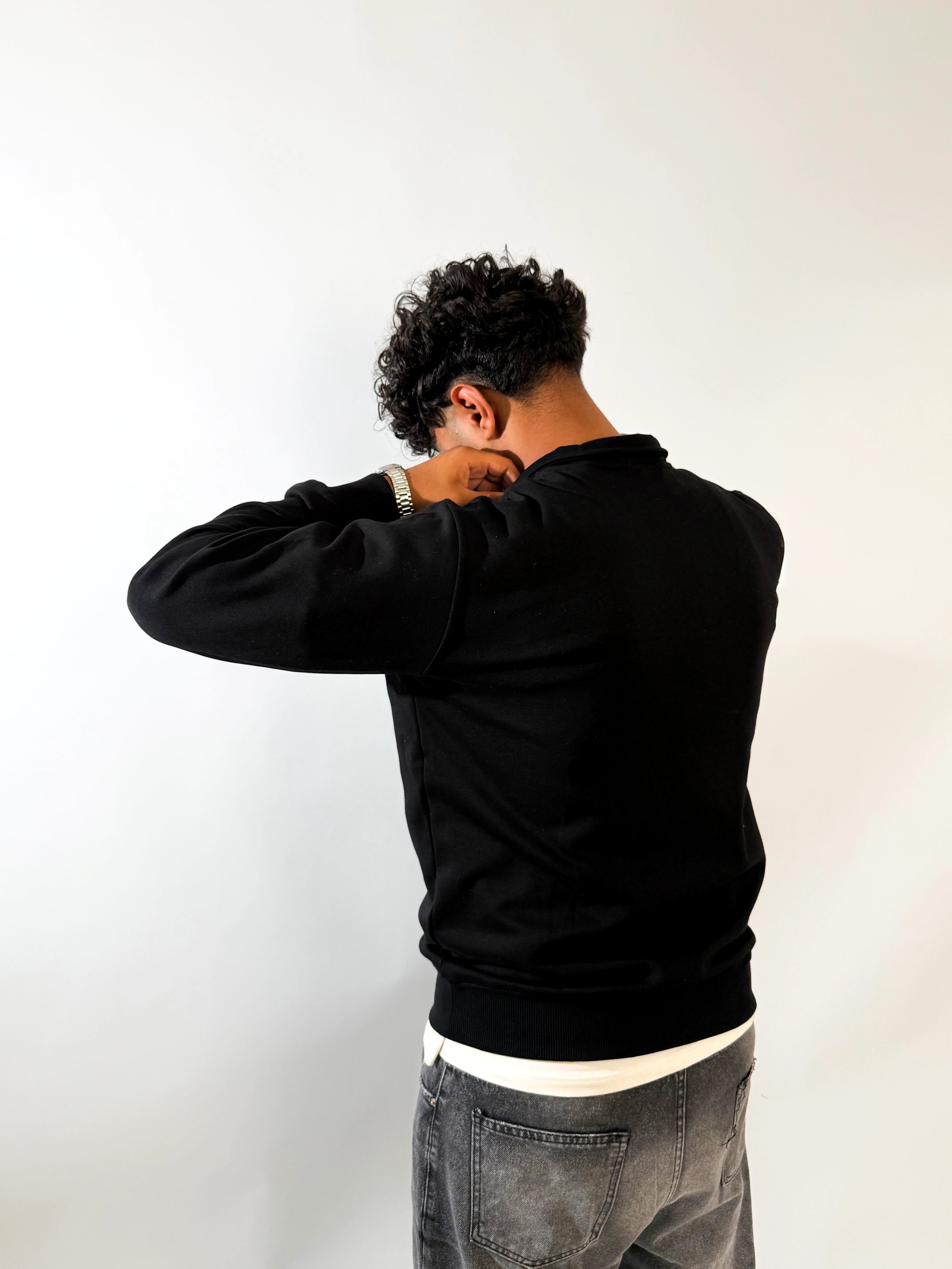 Sweater Half Zipper - Black