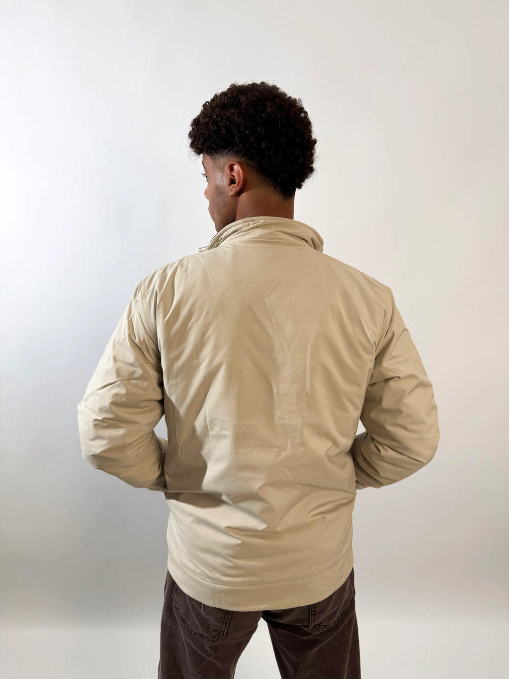 Double-Faced Waterproof Jacket - Navy & Beige.