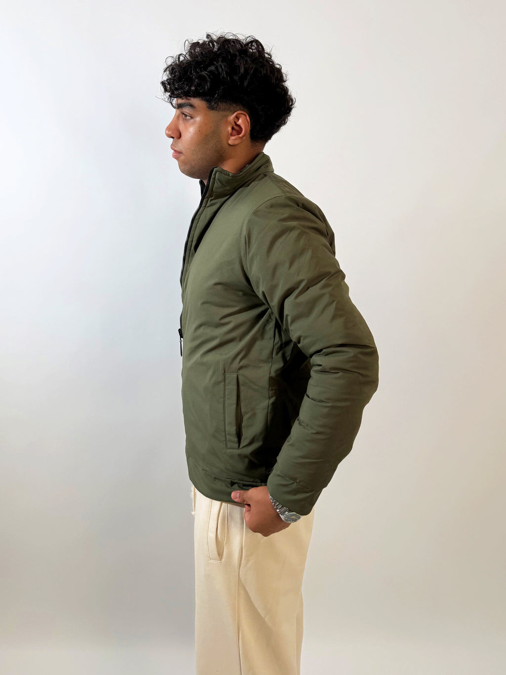 Double-Faced Waterproof Jacket - Black & Dark Green.