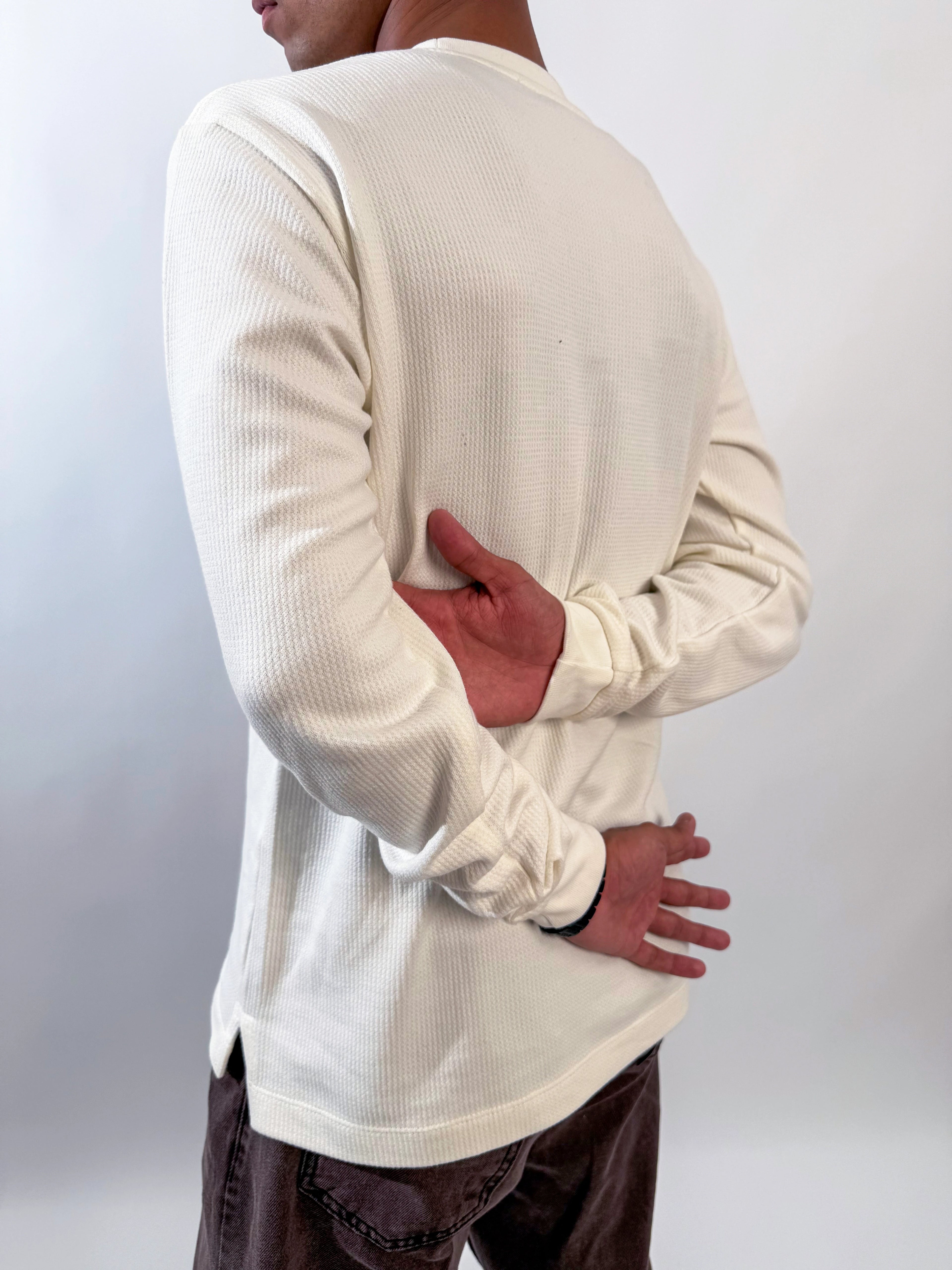 Ribbed Long Sleeves Undershirt - Off White