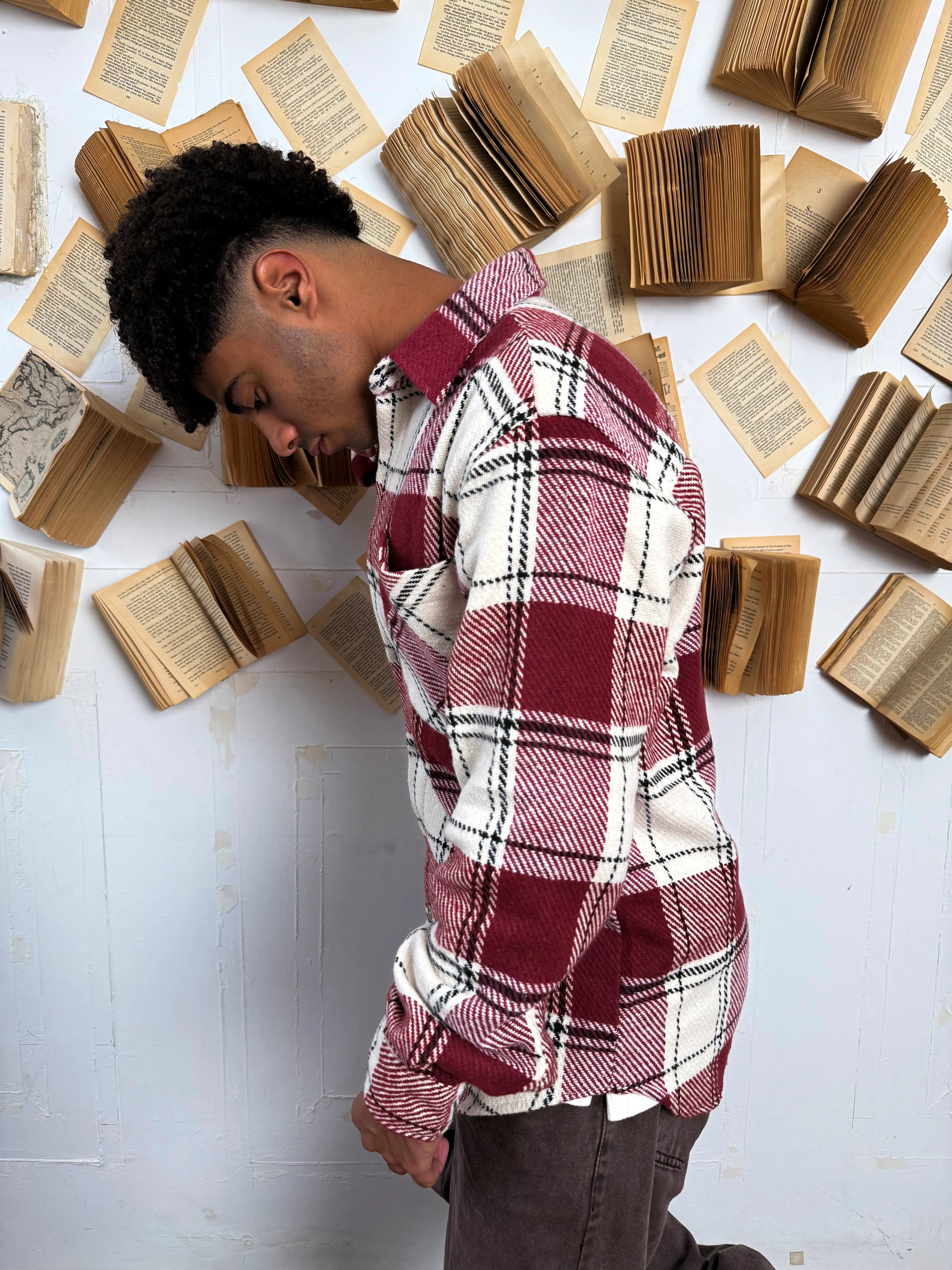 Relaxed Cotton Shirt - White & Red.