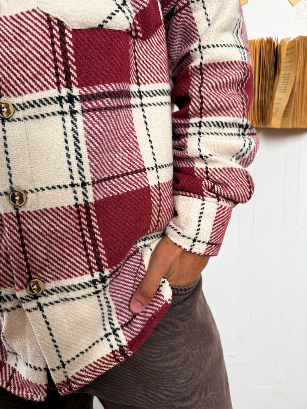 Relaxed Cotton Shirt - White & Red.