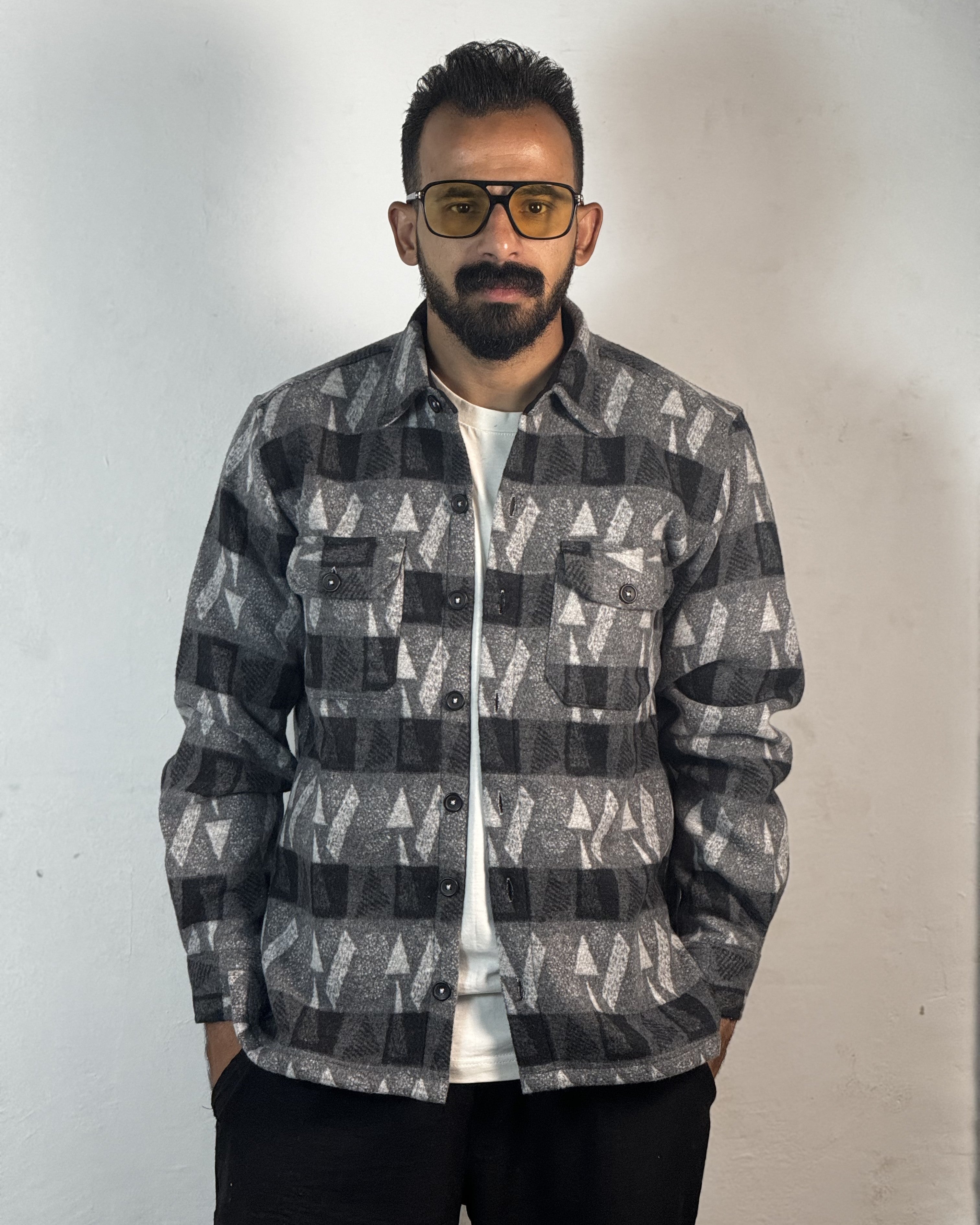 Wool Jacket - Black and Gray