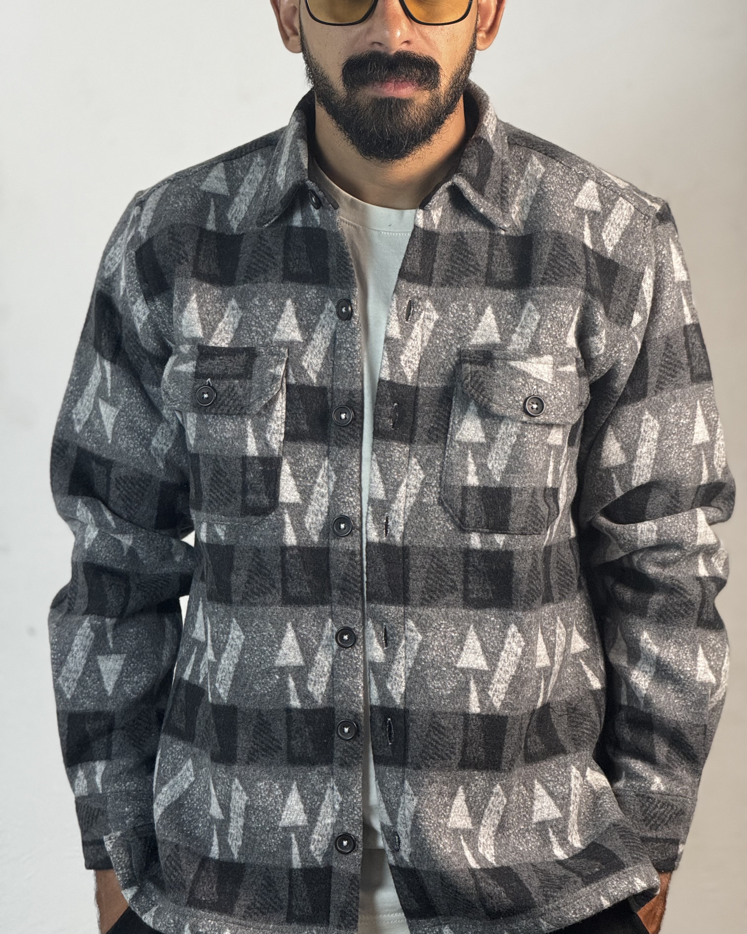 Wool Jacket - Black and Gray