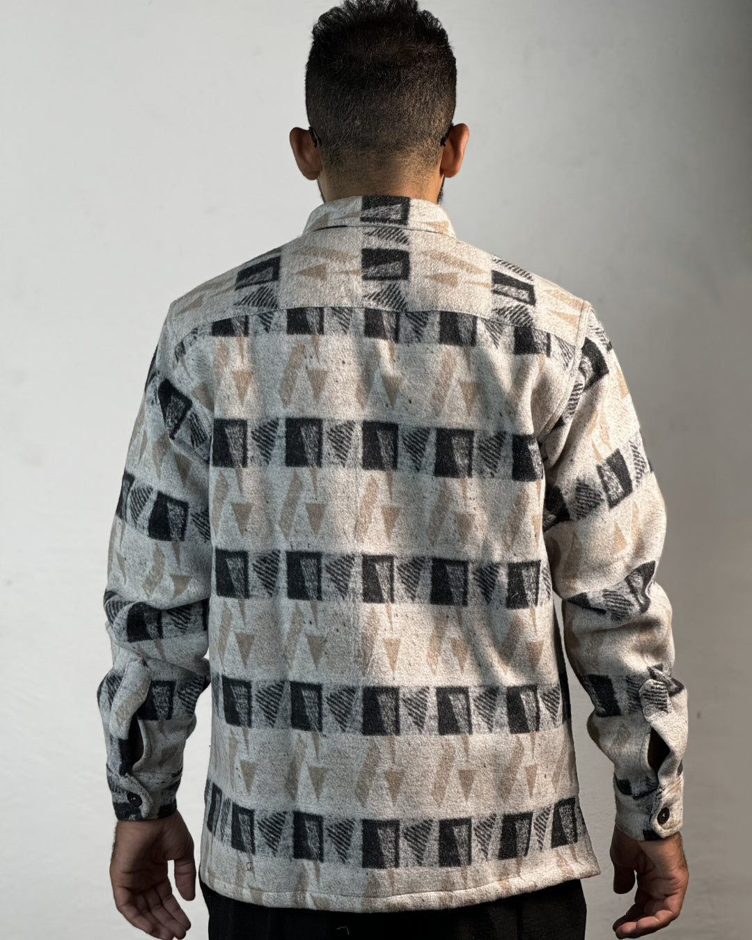 Wool Jacket - Black and Beige