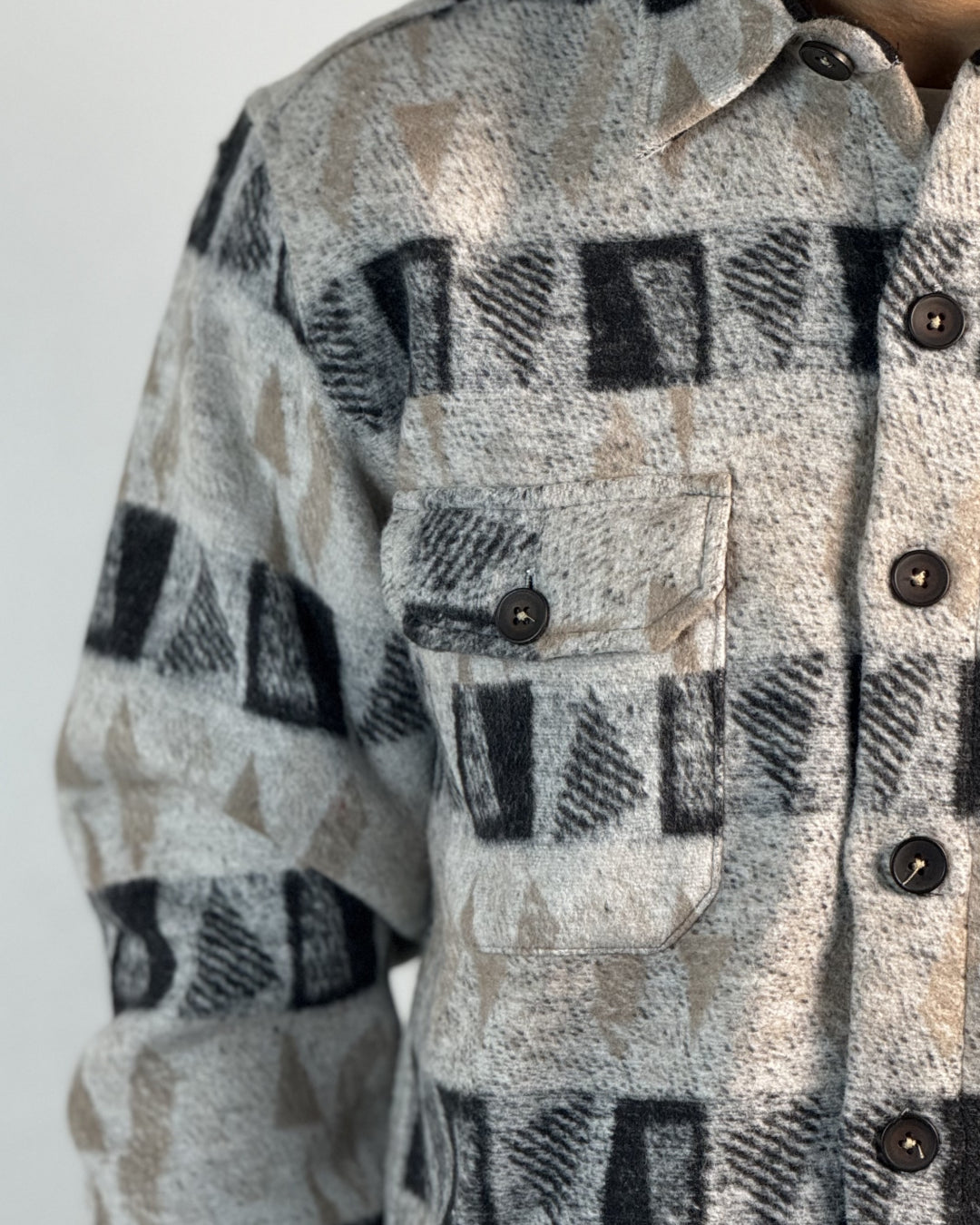 Wool Jacket - Black and Beige