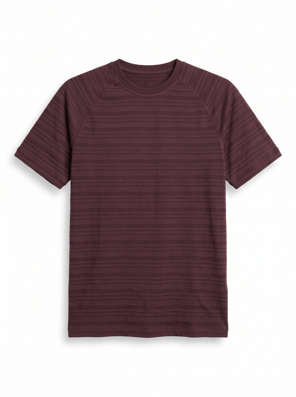 TriC Stripe Texture Tee - Burgundy