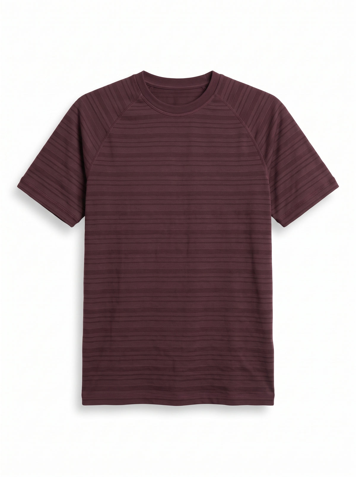 TriC Stripe Texture Tee - Burgundy