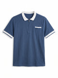 TriC Zip Polo - Blue/Navy