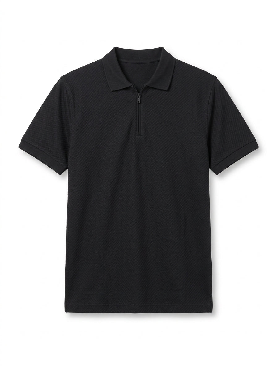 TriC Zip Polo - Black