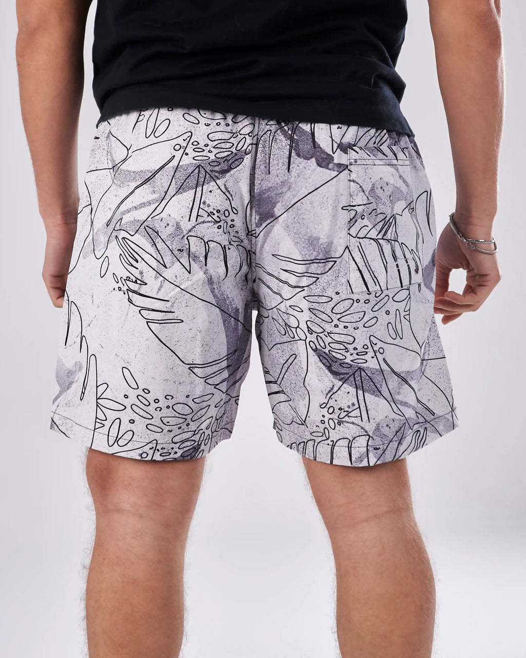 Swimshort – Gray Tropical Print