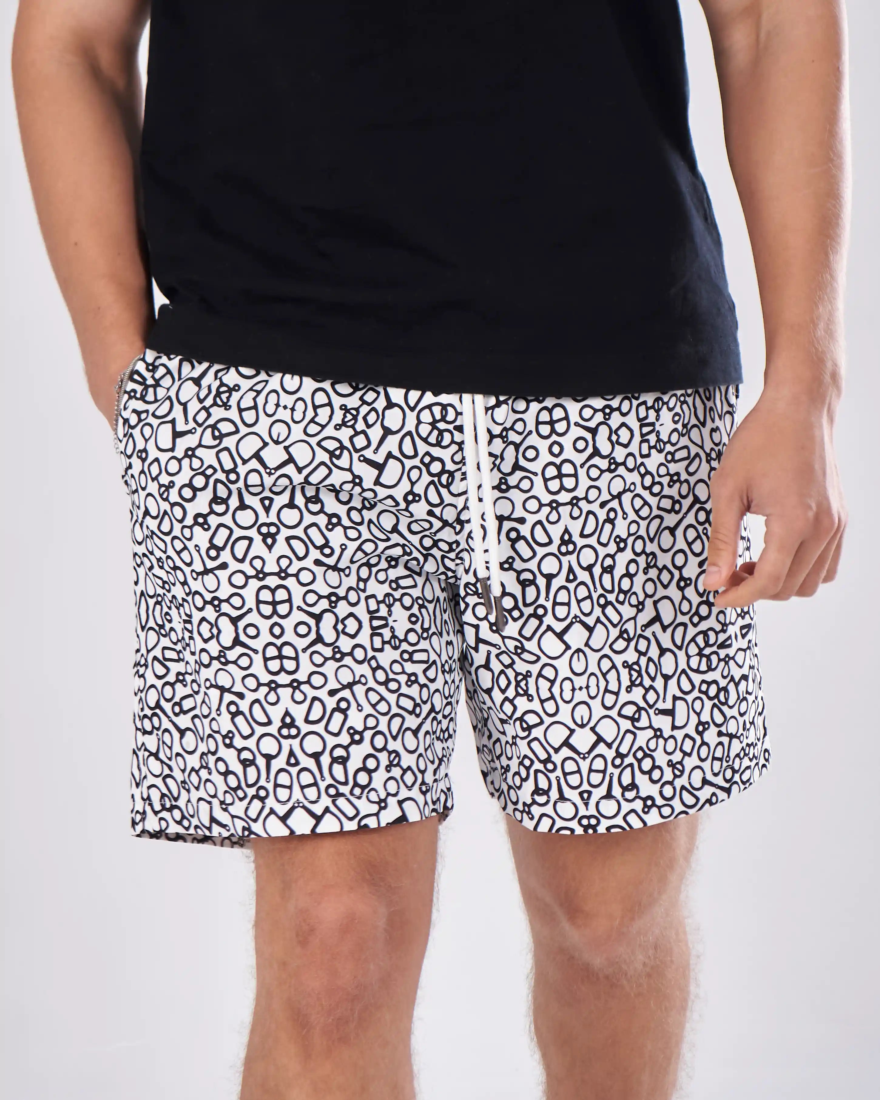 Swimshort – Black Mosaic Print