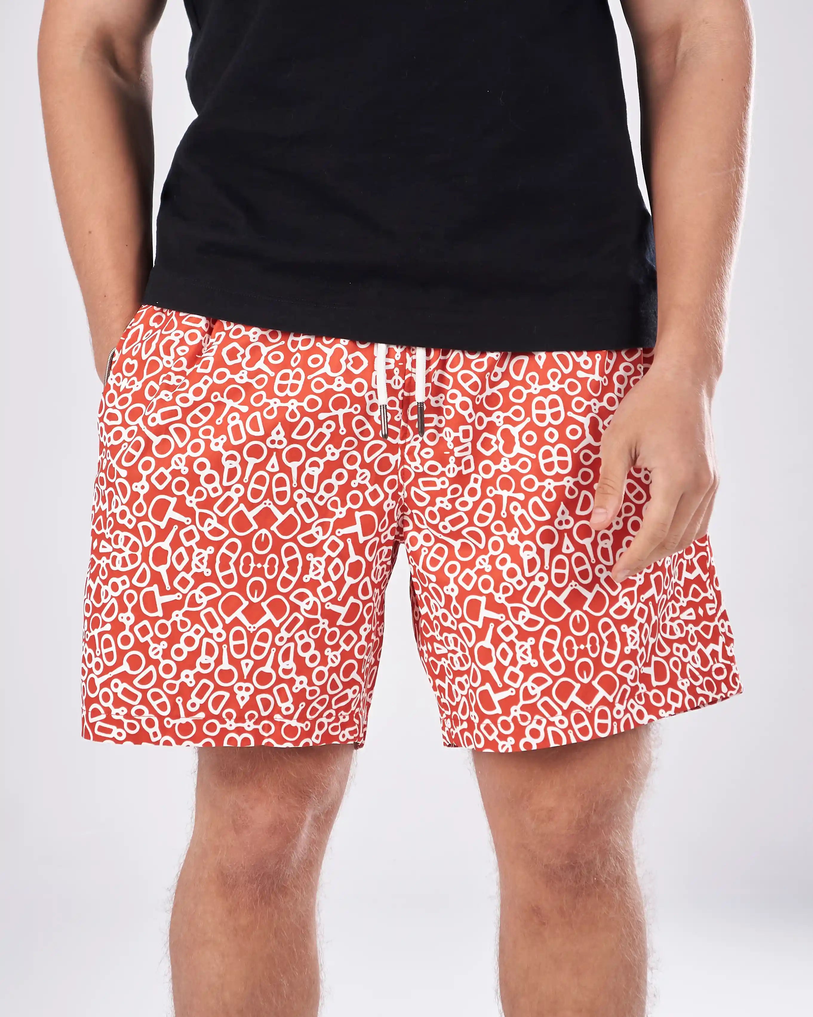 Swimshort – Red Mosaic Print