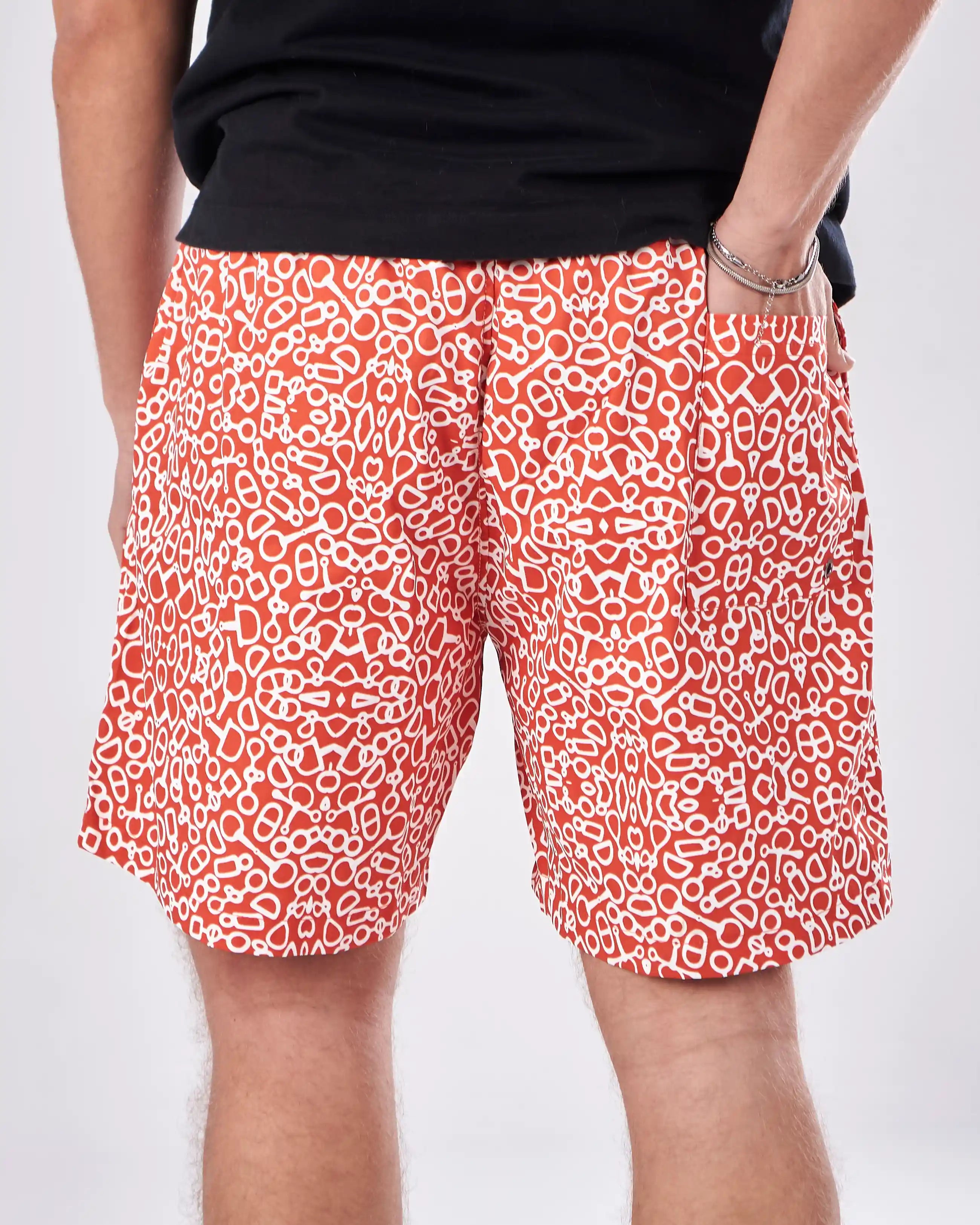 Swimshort – Red Mosaic Print