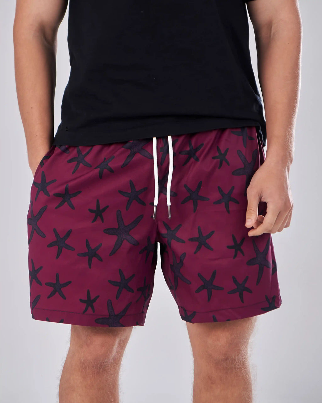 Swimshort – Burgundy Starfish Print